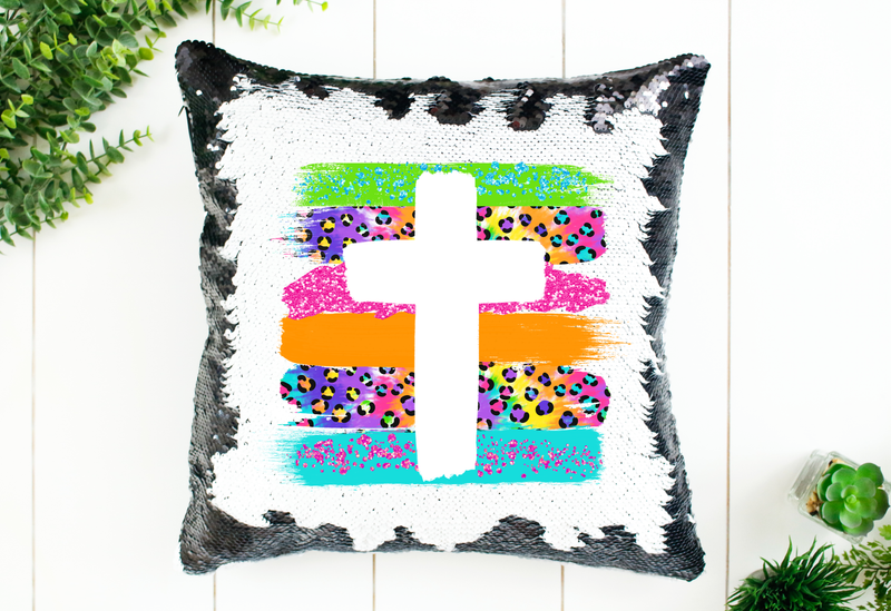 Cross Sequin Pillow