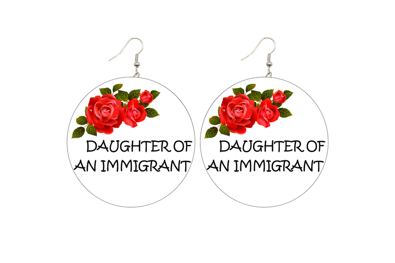 Daughter of an Immigrant Wooden Earrings