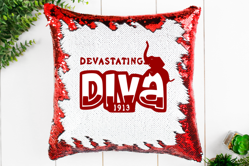 Delta Devastating Diva Sequin Pillow