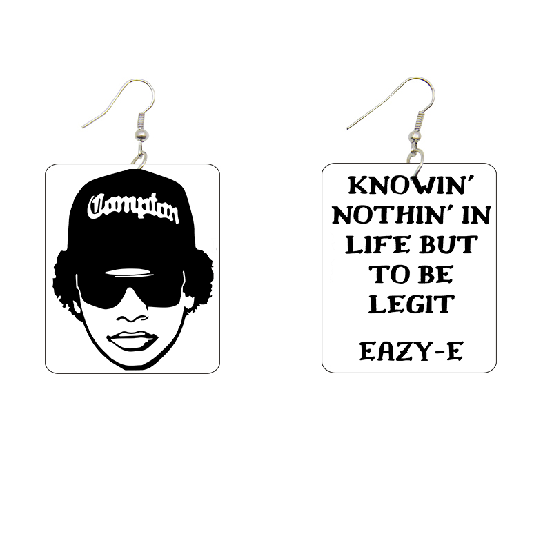 Eazy E- Knowin' Nothin' in Life But to Be Legit Wooden Earrings