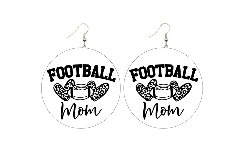 Football Mom Wooden Earrings