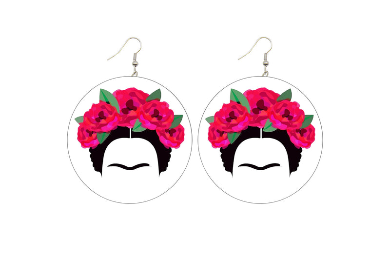 Frida Kahlo Wooden Earrings