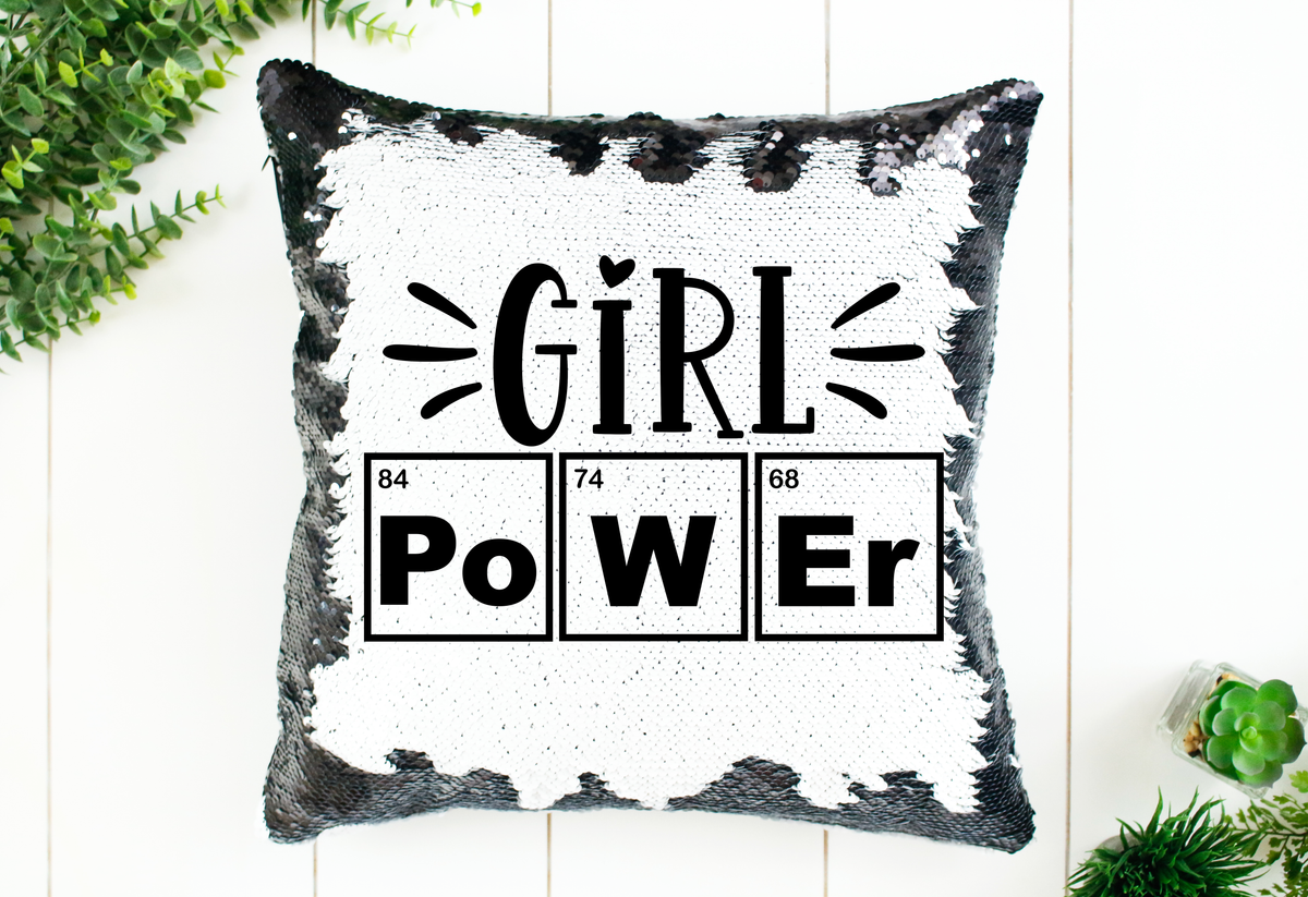 Girl Power Sequin Pillow