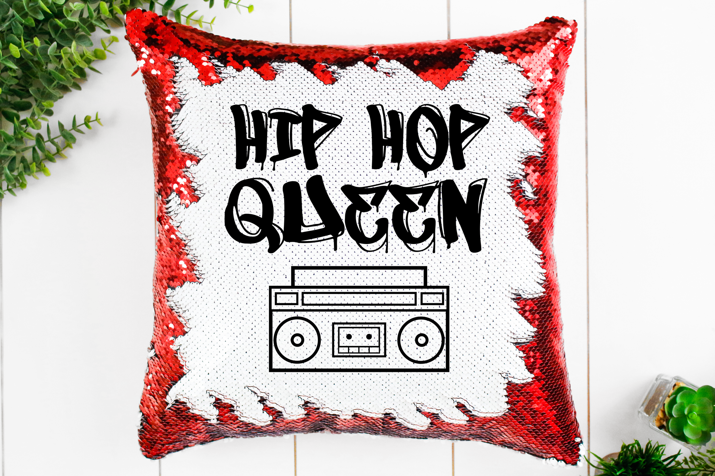 Hip Hop Queen Sequin Pillow