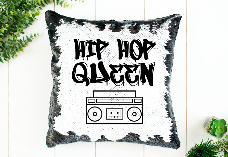 Hip Hop Queen Sequin Pillow