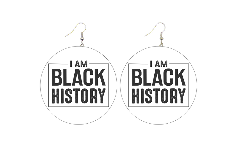 I am Black History Wooden Earrings