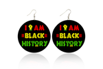 I am Black History Wooden Earrings