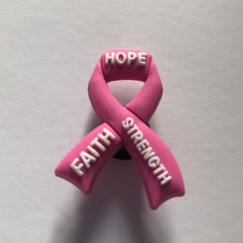 Faith, Hope, Strength Breast Cancer Shoe Charm