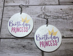 Birthday Princess Wooden Earrings (Kids/Tween - 5cm)