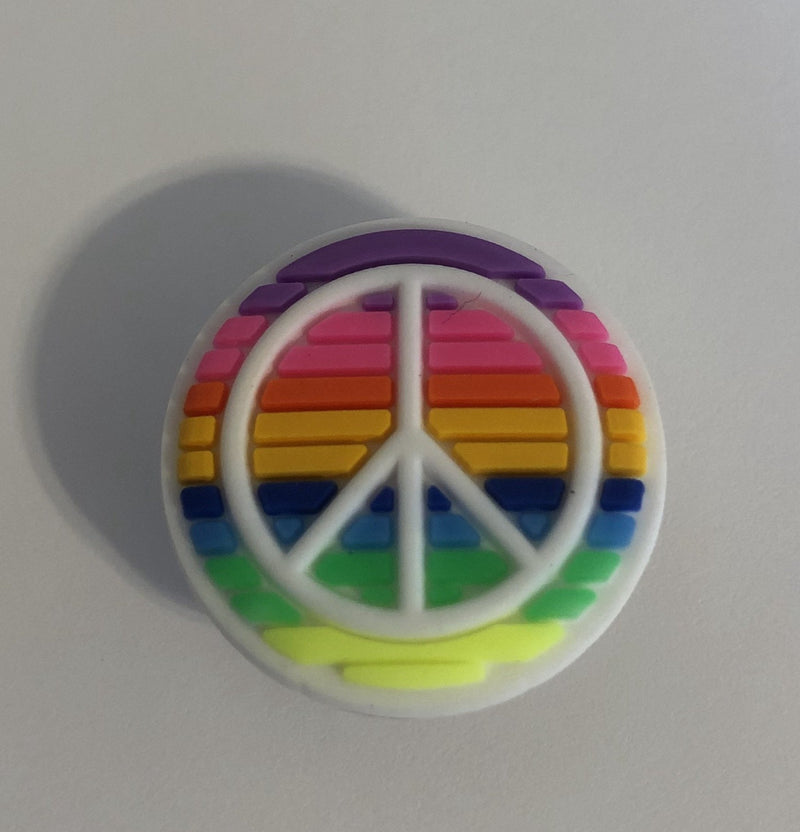 Rainbow Peace Sign Shoe Charm
