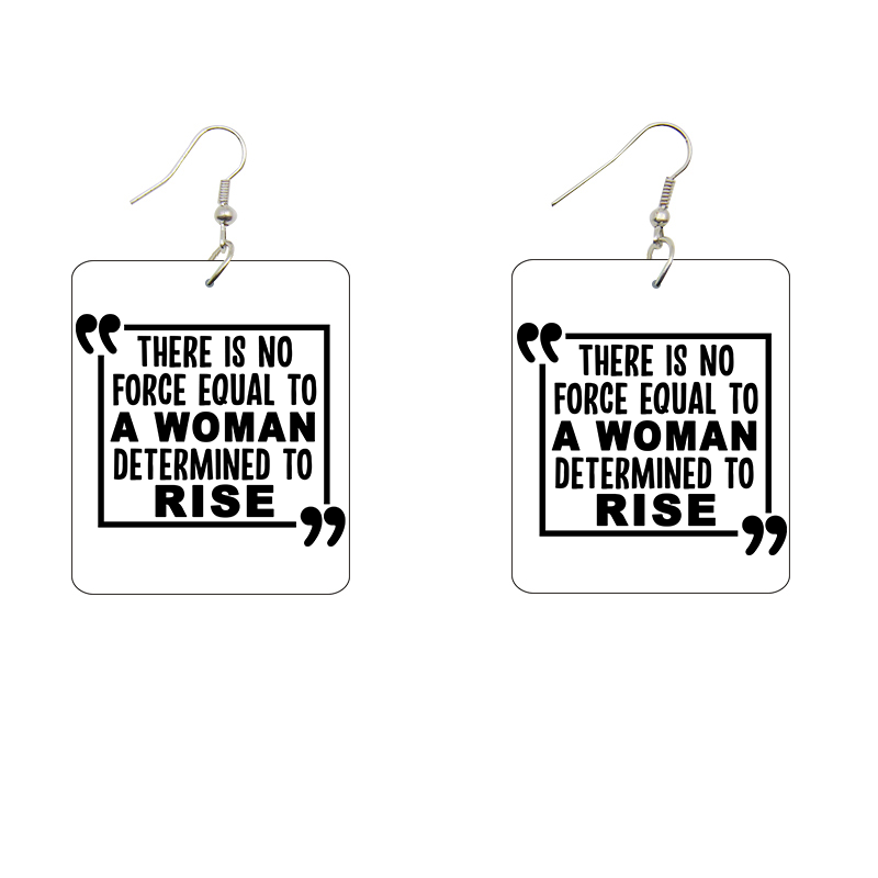 Determined To Rise Wooden Earrings