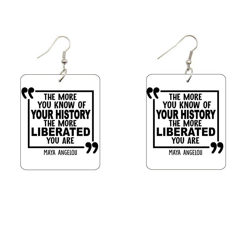 The More You Know (Maya Angelou) Rectangle Wooden Earrings