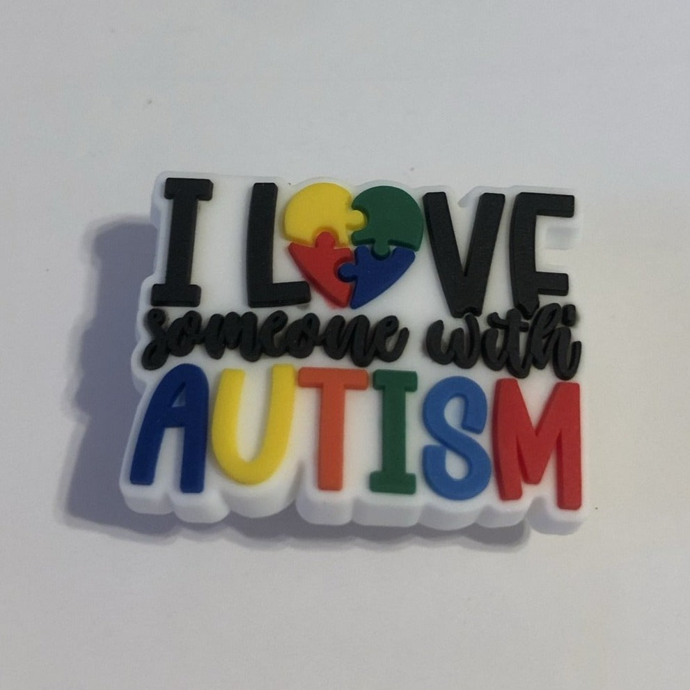 I Love Someone with Autism Shoe Charm