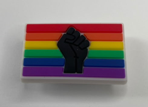 Rainbow Power Fist Flag Shoe Charm