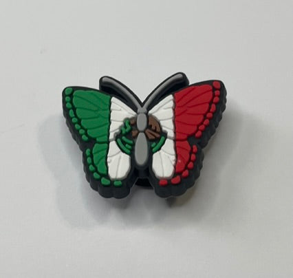 Mexican Flag Butterfly Shoe Charm