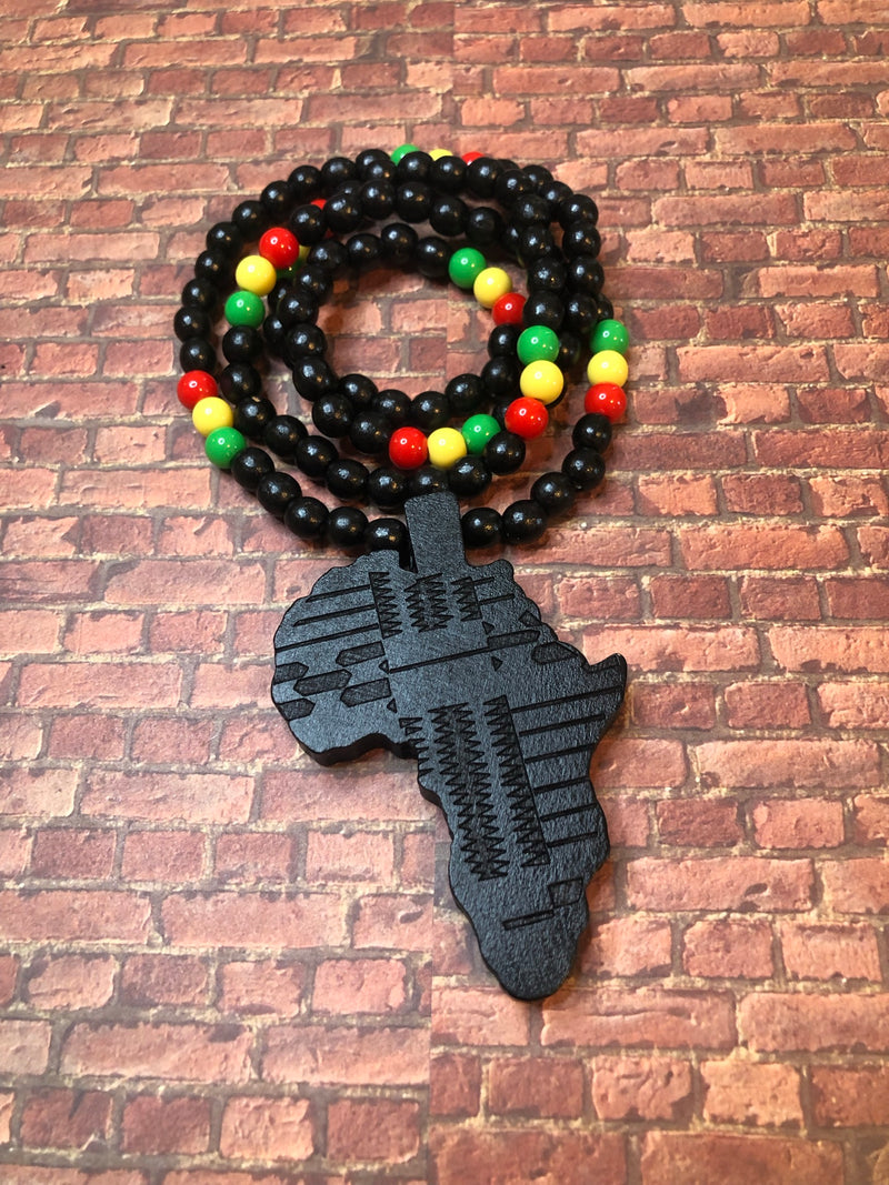 Afrocentric Africa Multi-Colored Beaded Necklace