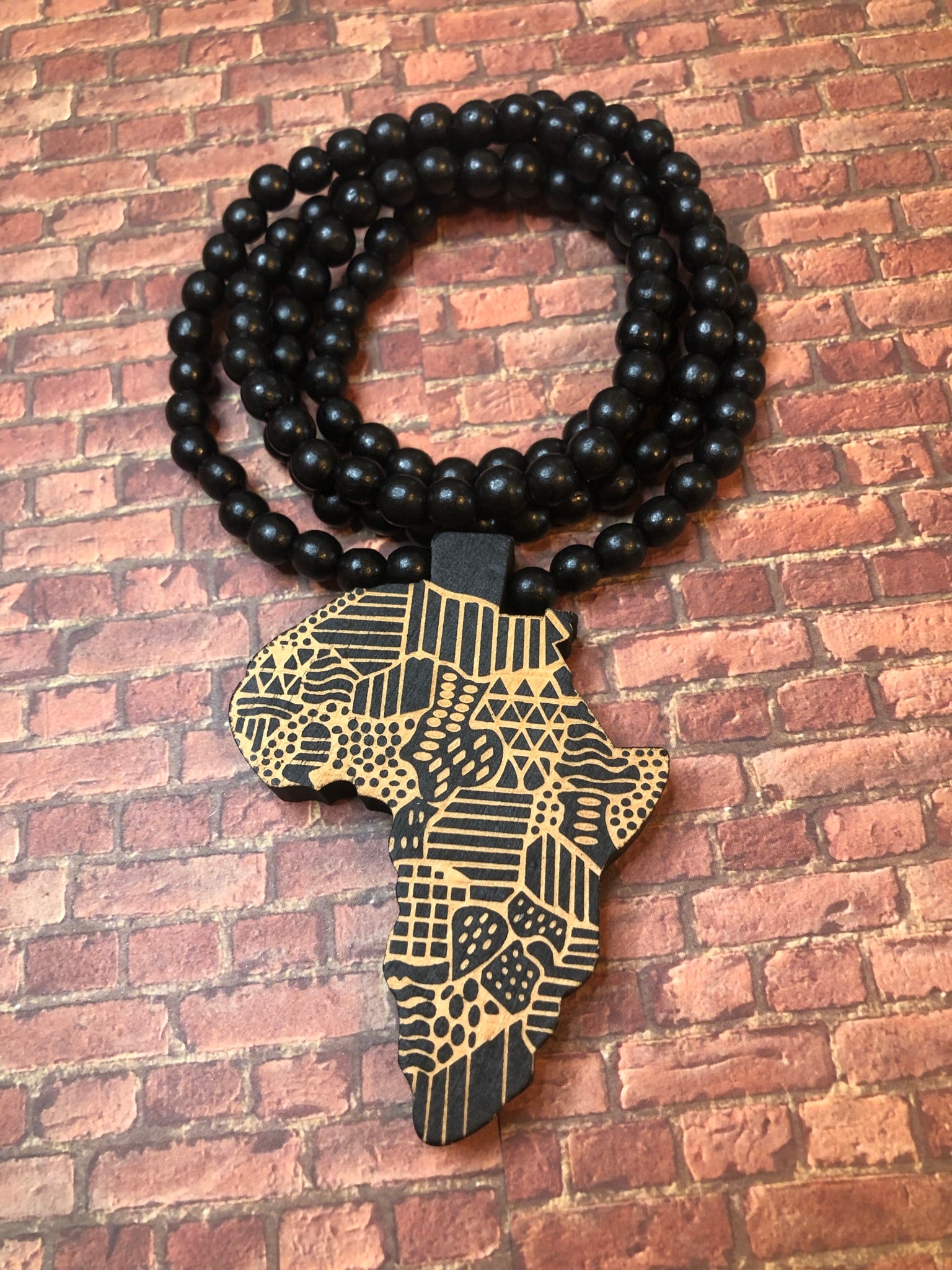Afrocentric Africa Black & Brown Beaded Necklace