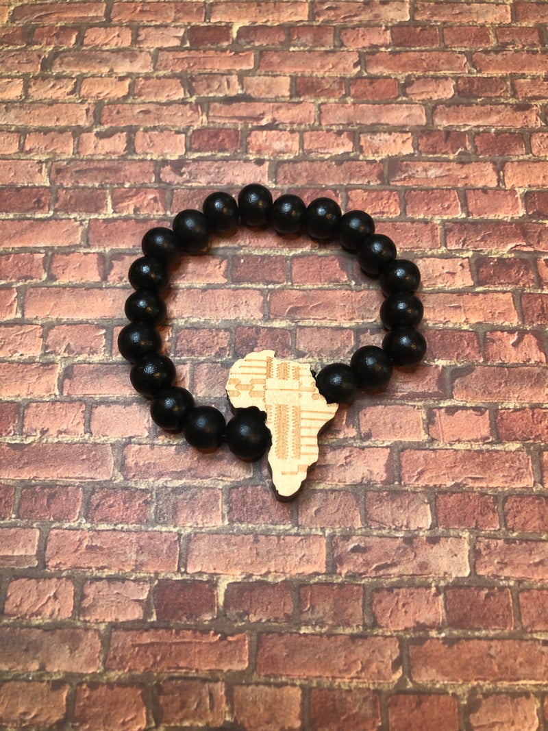 Afrocentric Africa Black Beaded Bracelet