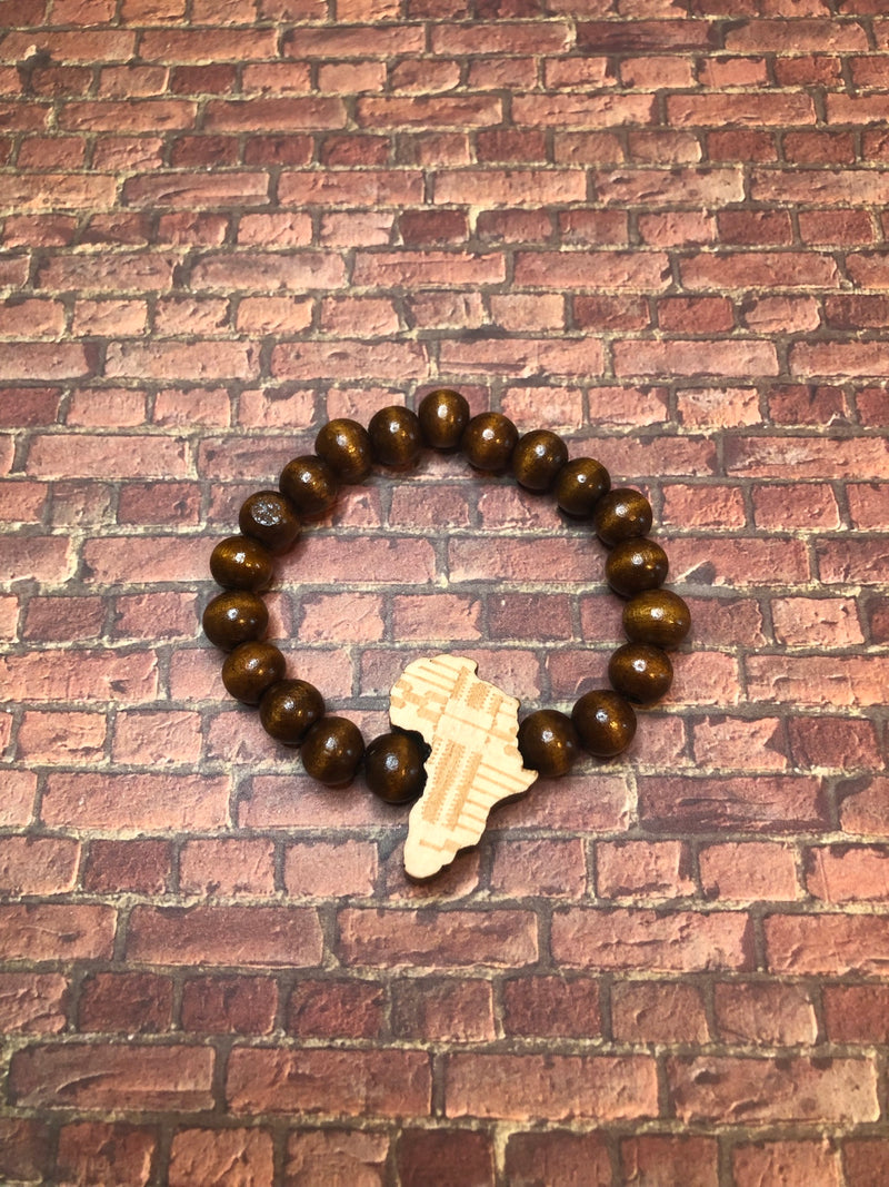 Afrocentric Africa Brown Beaded Bracelet