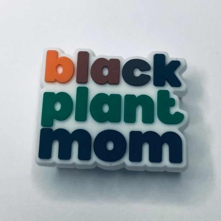Black Plant Mom Shoe Charm