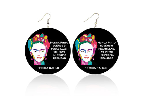 I Paint My Own Reality (Frida Kahlo) Wooden Earrings