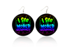 I See The World Differently Wooden Earrings (Kids/Tween - 5cm)