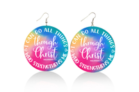 I Can Do All Things Through Christ (Philippians 4:13) Wooden Earrings