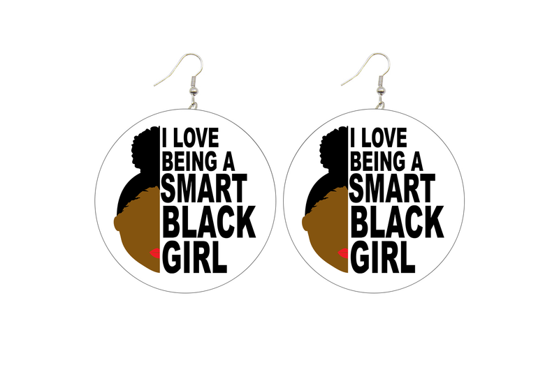 I Love Being a Smart Black Girl Earrings (Kids/Tween - 5cm)