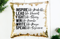 Inspire, Lead, Fight Sequin Pillow