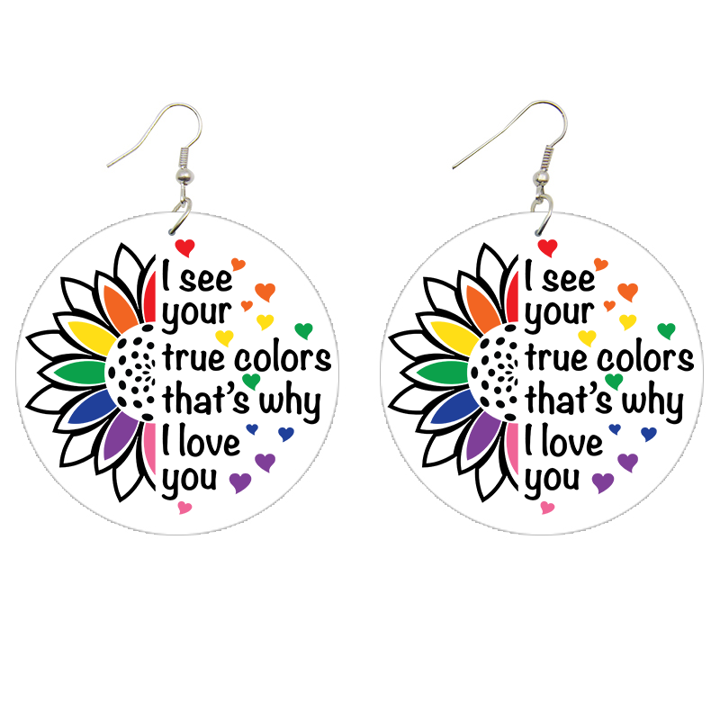 I See Your True Colors Wooden Earrings