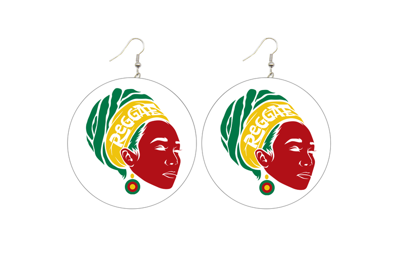 Jamaica Reggae Wooden Earrings