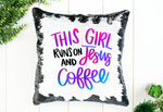 Jesus & Coffee Sequin Pillow