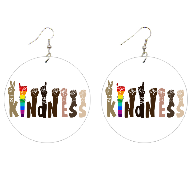 Kindness Wooden Earrings