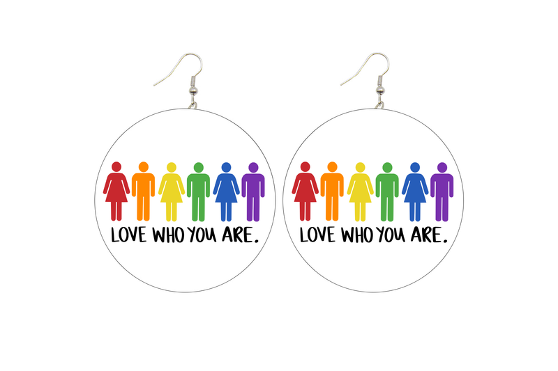 Love Who You Are Wooden Earrings