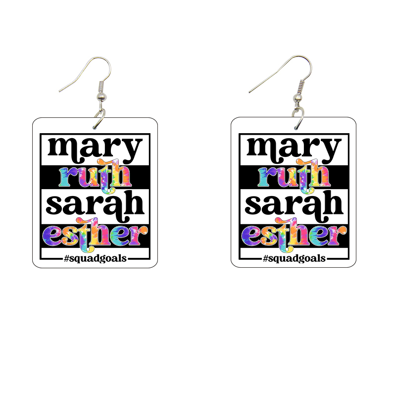 Mary Ruth Sarah Esther Wooden Earrings