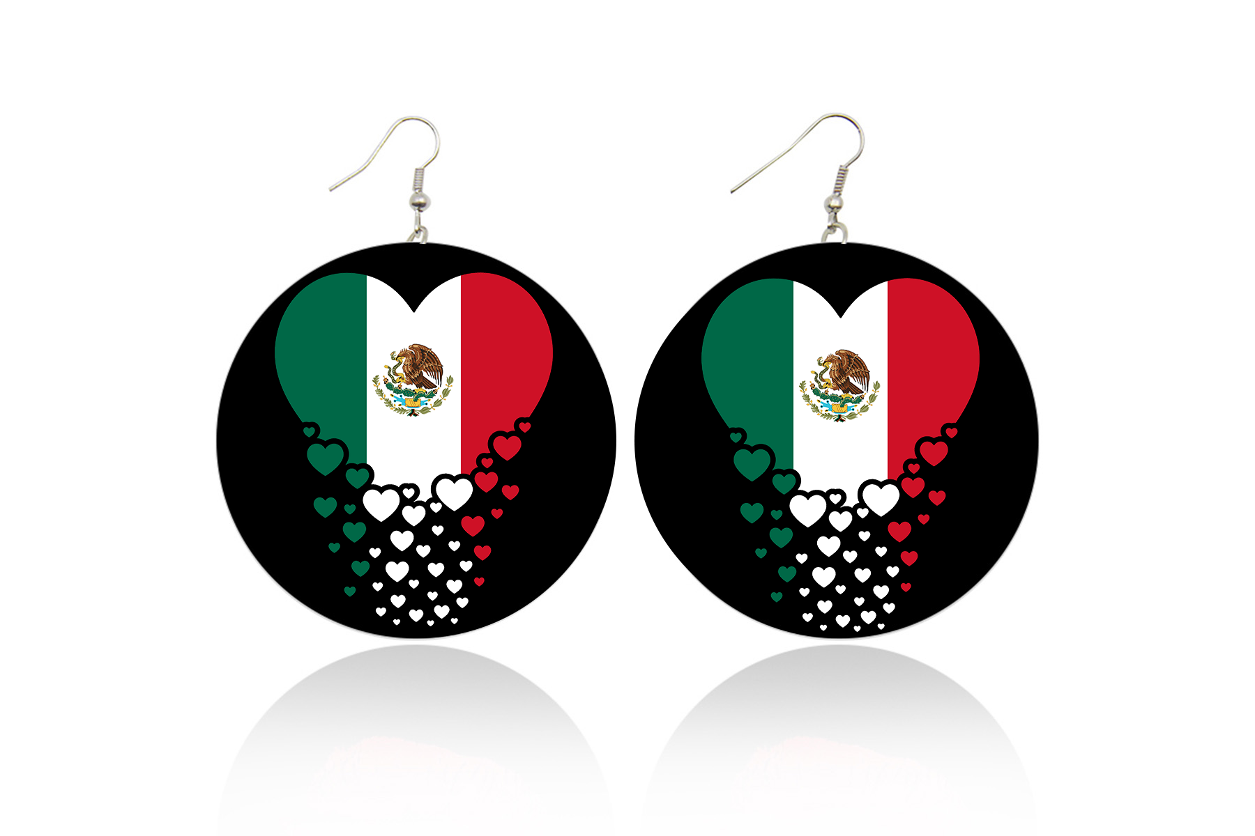 Mexican Hearts Wooden Earrings