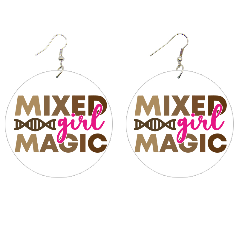 Mixed Girl Magic Wooden Earrings