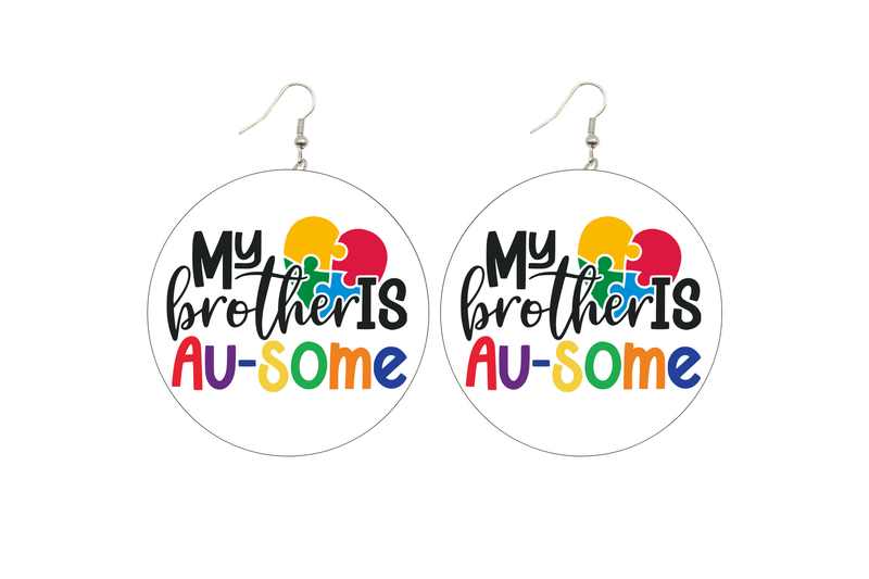 My Brother is Au-Some Wooden Earrings (Adults - 6cm)