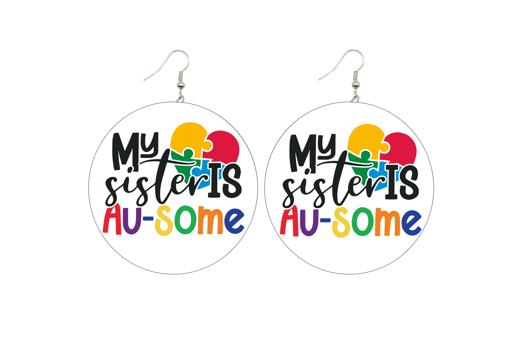 My Sister is Au-Some Wooden Earrings (Adults - 6cm)