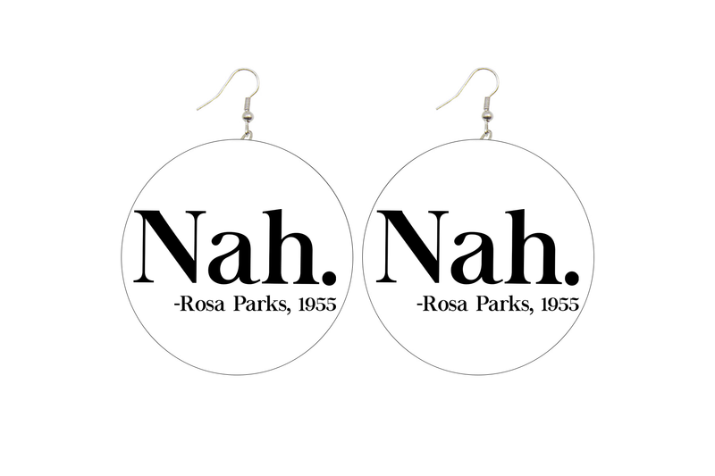 Nah: Rosa Parks Wooden Earrings