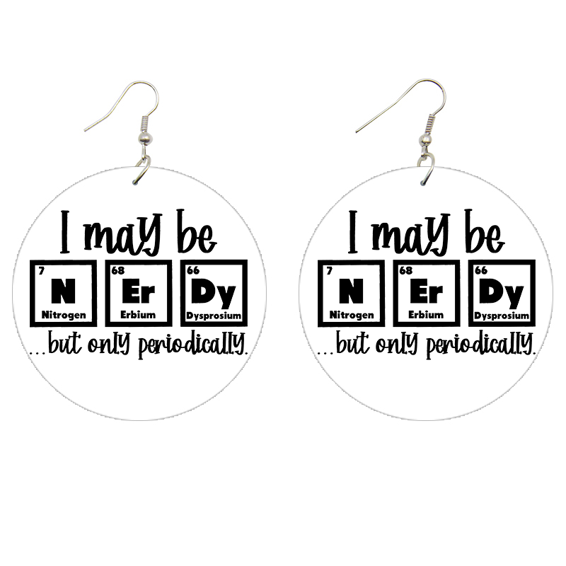 Periodically Nerdy Wooden Earrings