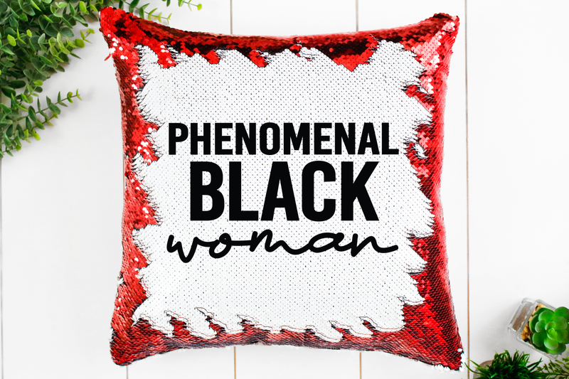 Phenomenal Black Woman Sequin Pillow