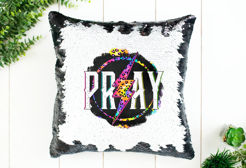 Pray Sequin Pillow