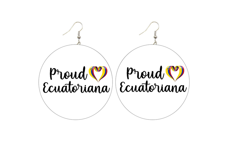 Proud Ecuatoriana Wooden Earrings