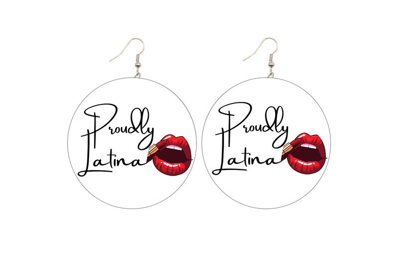 Proudly Latina Wooden Earrings