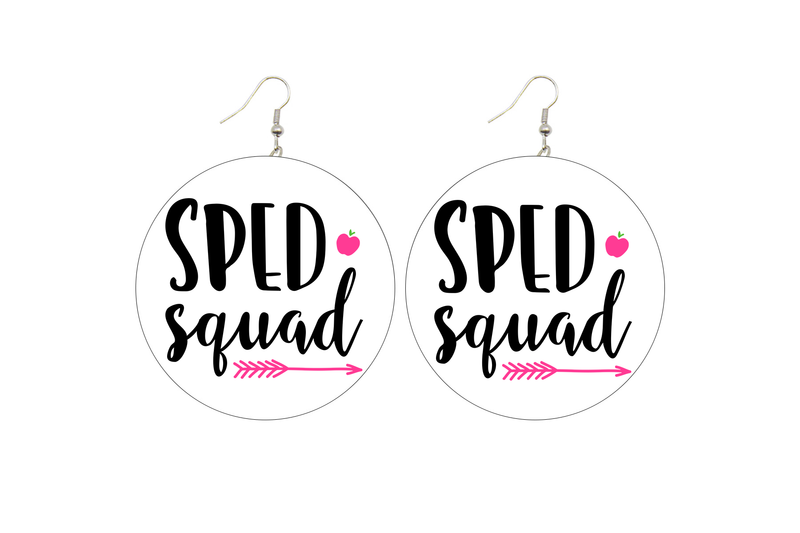SPED Squad Wooden Earrings
