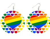 Pride Heart Wooden Earrings