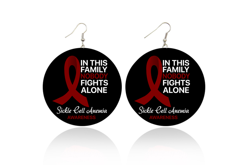 Sickle Cell Anemia Awareness Wooden Earrings