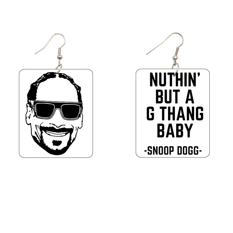 Snoop Dogg Wooden Earrings
