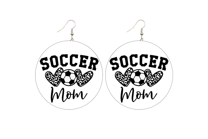 Soccer Mom Wooden Earrings